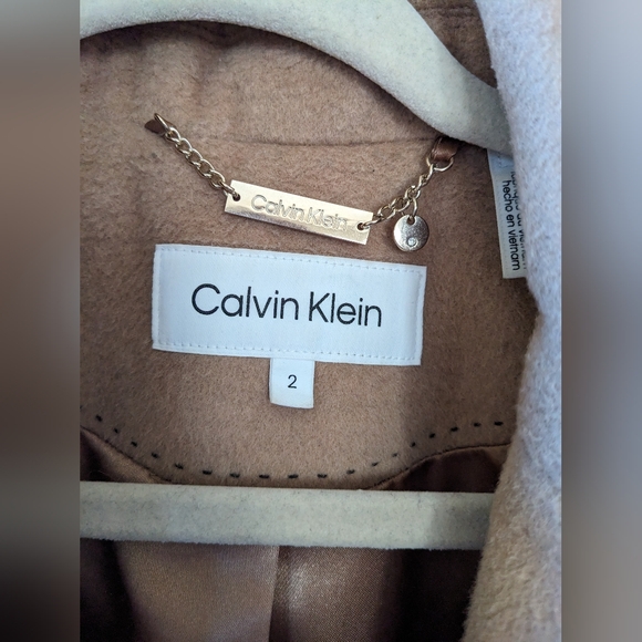 Calvin Klein Women's Cashmere and Wool Blend Coat, Size 2 Camel - Picture 5 of 7
